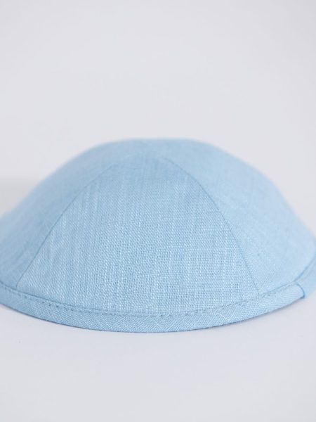 כיפת פשתן דגם דניאל צבע תכלת