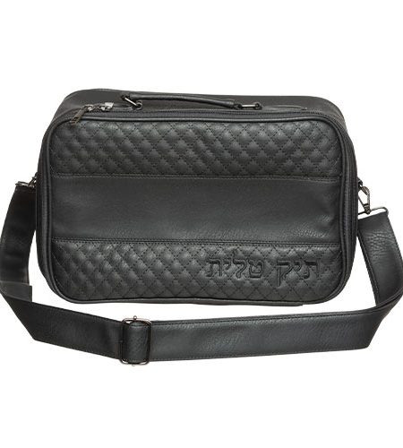 תיק טרמי מפואר קטן דגם מעוינים צבע שחור