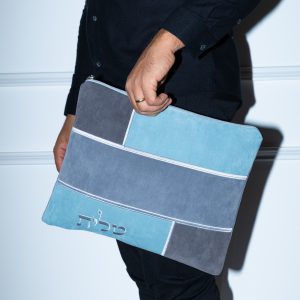 סט כיסויים דניאל דגם אימפלה מחולק צבע טורקיז אפור כהה ואבן