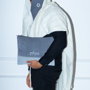 סט כיסויים דניאל דגם אימפלה מחולק צבע אפור כהה ואפור בהיר