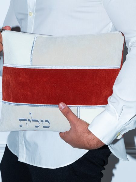 סט כיסויים דניאל דגם אימפלה מחולק צבע חמרה בז' ואבן