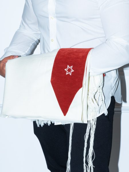 טלית Premium - דגם בית יוסף עם עטרה דגם אימפלה צבע חמרה מגן דוד