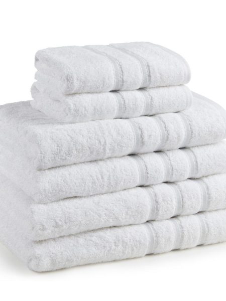 מגבת גוף לבן פס לבן