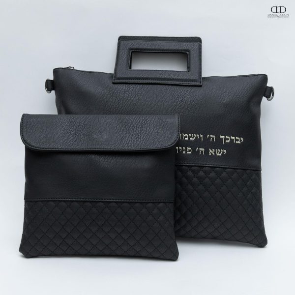 סט כיסויים עם ידיות דגם יברכך צבע שחור מתכת כסף