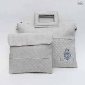 סט כיסויים עם ידיות דגם האש שלי צבע אבן מתכת כסף