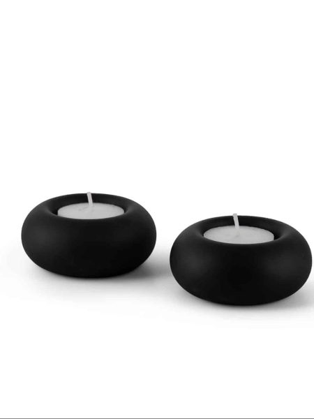 זוג פמוטים דגם בטון עגול צבע שחור