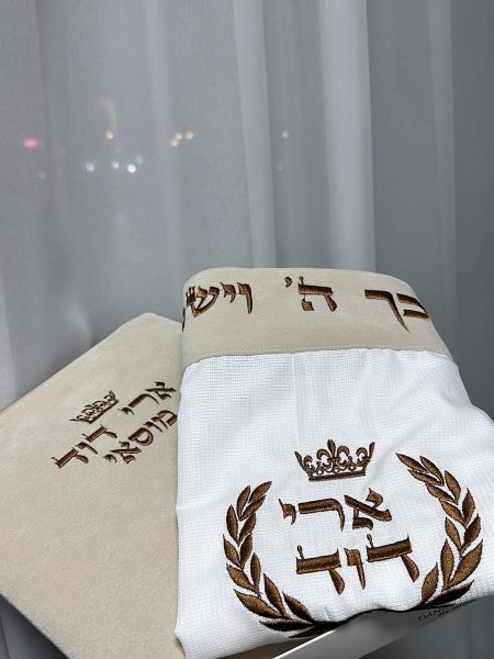 סט חלאקה פרימיום דגם אימפלה צבע בז׳ חום שוקולד