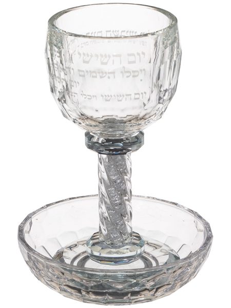 כוס קידוש דגם יום השישי קריסטל צבע שקוף