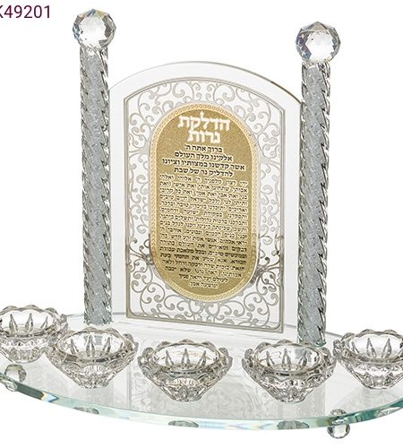 פמוטים דגם פלקטה 5 קנים צבע זהב