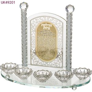 פמוטים דגם פלקטה 5 קנים צבע זהב