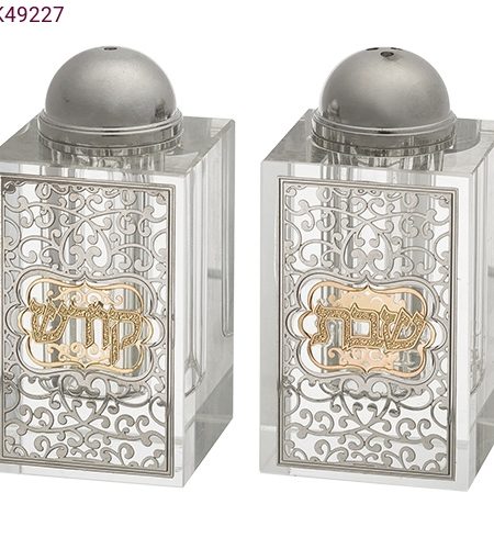 זוג מלחיות דגם פלקטה תחרה משולב זהב וכסף