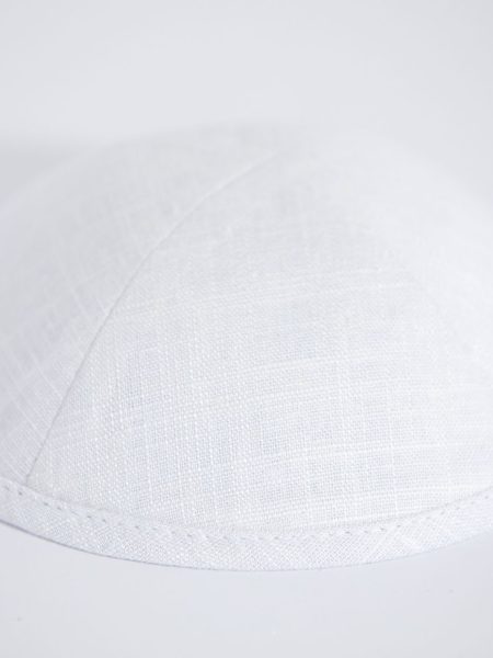 כיפת פשתן דגם דניאל צבע לבן