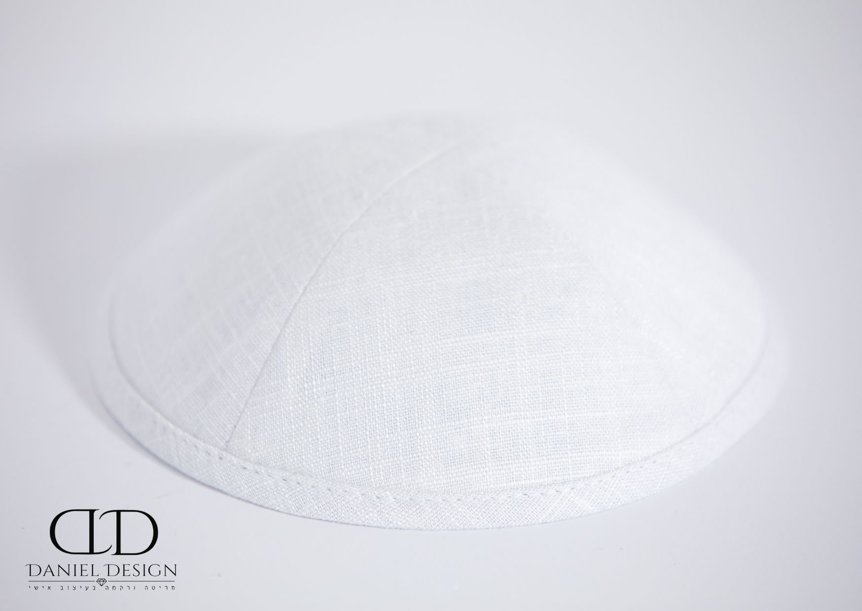 כיפת פשתן דגם דניאל צבע לבן