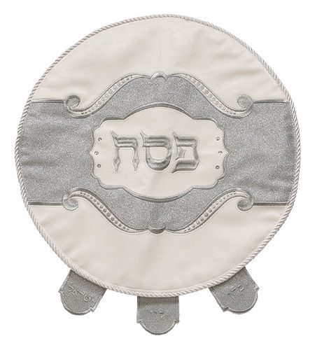 כיסוי סדר פסח כסוף עם אבנים