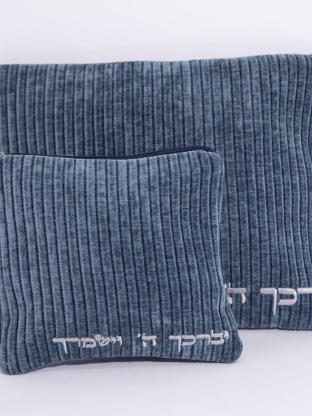 סט כיסויים דניאל דגם קורדרוי עבה יברכך צבע כחול