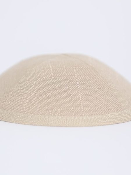 כיפת פשתן גס צבע בז'