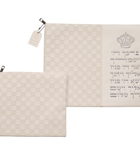 סט כיסויים דגם לואי צבע לבן יברכך כתר מתכת כסף