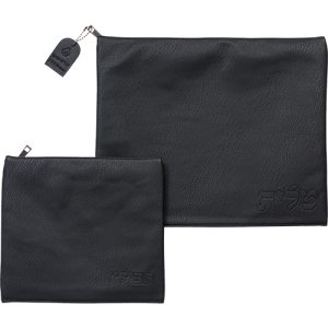 סט כיסויים דגם דמוי עור חלק צבע שחור