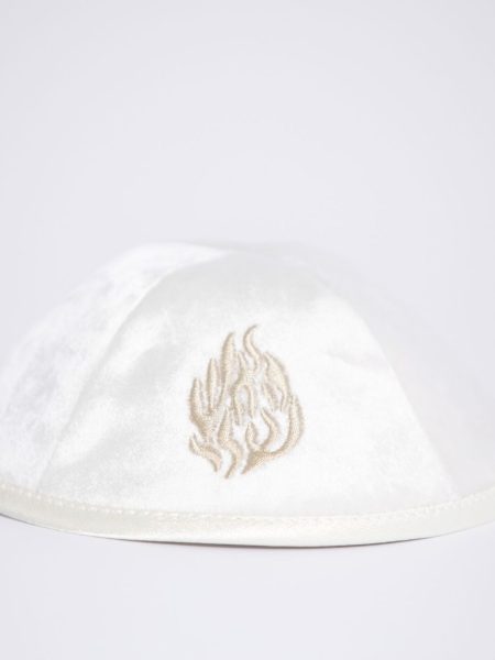 כיפת קטיפה איטלקית דגם האש שלי צבע לבן