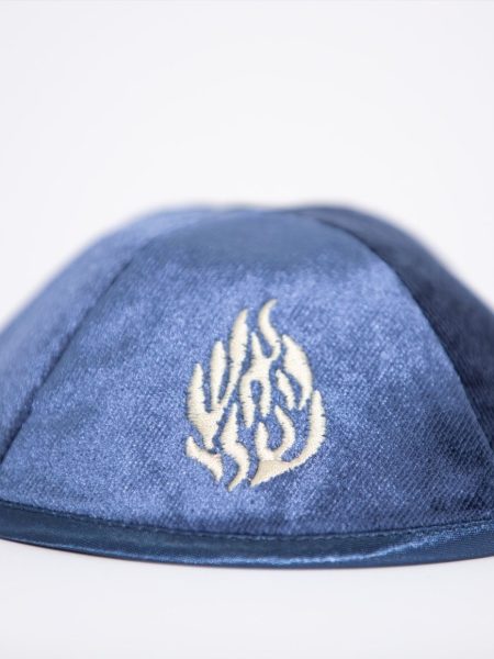 כיפת קטיפה איטלקית דגם האש שלי צבע כחול