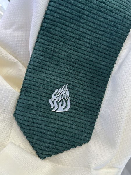 טלית Premium - דגם בית יוסף עם עטרה דגם קורדרוי דק האש שלי צבע ירוק