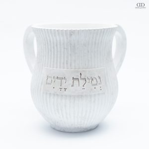 נטלה דגם פסים נטילת ידיים דמוי עץ צבע לבן