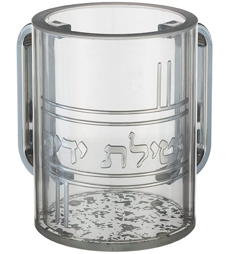 נטלה שקופה דגם נצנצים נטילת ידיים צבע כסף