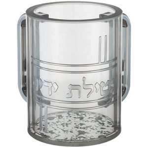 נטלה שקופה דגם נצנצים נטילת ידיים צבע כסף