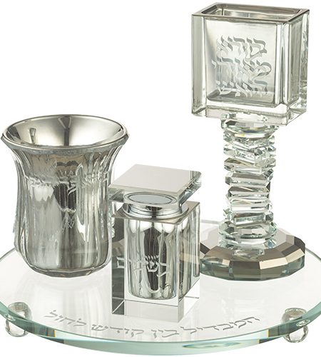 סט הבדלה דגם עגול צבע כסף