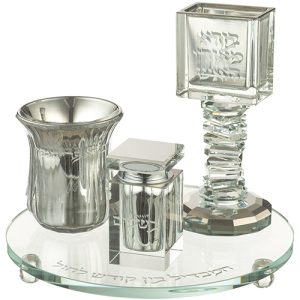 סט הבדלה דגם עגול צבע כסף