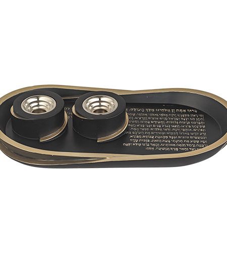 סט הדלקת נרות מהודר צבע שחור זהב