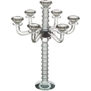 פמוטי קריסטל מהודרים דגם 7 קנים צבע חלבי