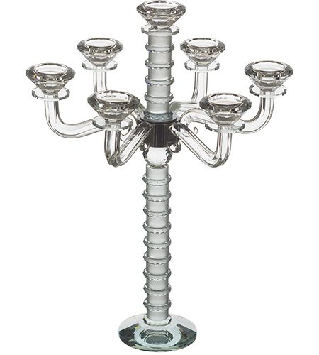 פמוטי קריסטל מהודרים דגם 7 קנים צבע חלבי