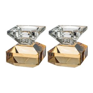 פמוטים דגם קריסטל נמוך צבע זהב