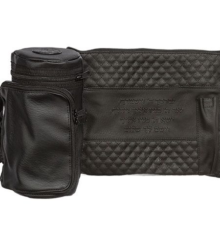 תפידנית טרמית דמוי עור דגם מעוינים "יברכך" צבע שחור