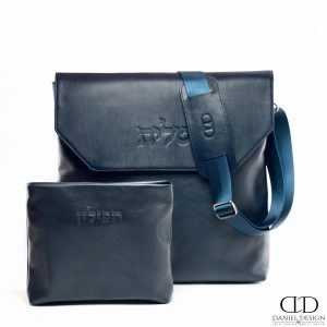 תיק Daniel עור אמיתי דגם קלאפה צבע כחול