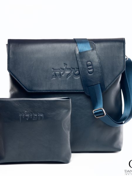 תיק Daniel עור אמיתי דגם קלאפה צבע כחול