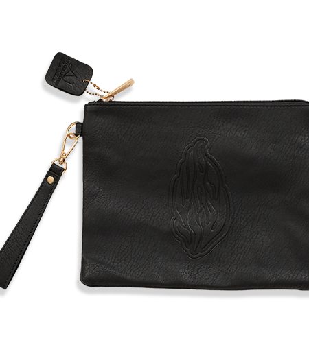 תיק תפילין קלאץ' דמוי עור דגם האש שלי צבע שחור