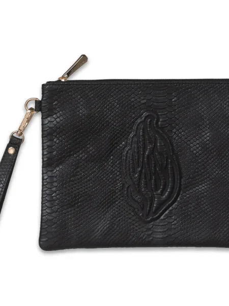 תיק תפילין קלאץ' דמוי עור קרוקו דגם האש שלי צבע שחור