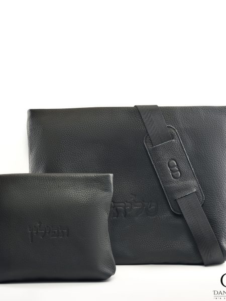 תיק Daniel עור אמיתי דגם עור גס צבע שחור