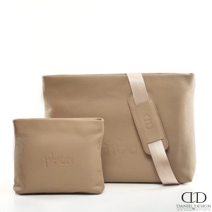 תיק Daniel עור אמיתי דגם עור גס צבע בז'