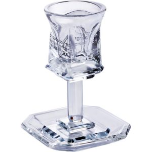 כוס קידוש דגם יום השישי מרובעת צבע שקוף