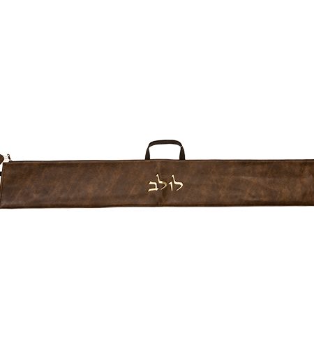 תיק מהודר ללולב דגם דמוי עור צבע חום זהב