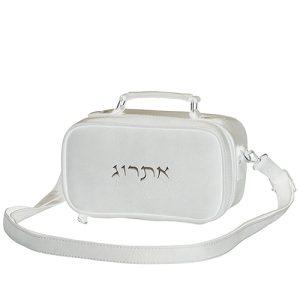 תיק לאתרוג דגם דמוי עור צבע אבן כסף