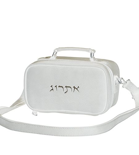 תיק לאתרוג דגם דמוי עור צבע אבן כסף