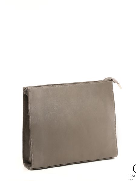 תיק קלאץ' Daniel עור אמיתי דגם עור חלק צבע אפור