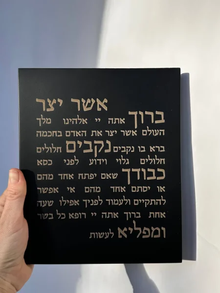 ברכה לבית אשר יצר מבטון צבע שחור