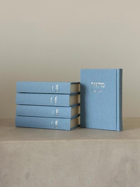 סט מחזורים דמוי עור צבעוני צבע תכלת