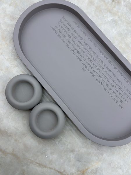 סט הדלקת נרות מבטון צבע אפור