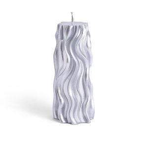 נר הבדלה דגם מהודר פסים צבע כסף